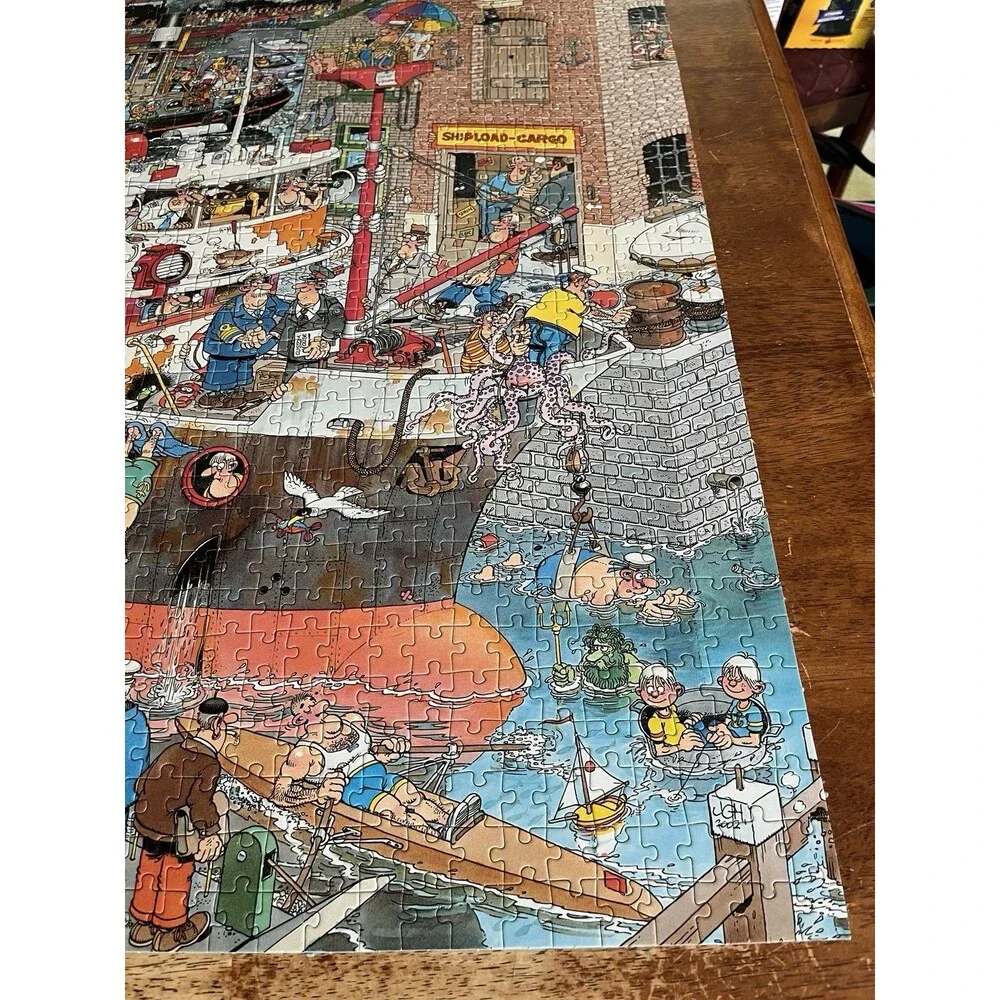 Jumbo Jan Van Haasteren 1500 Jigsaw Puzzle Crazy Harbour 90 cm x 60 cm Complete